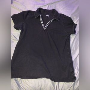Basic Editions Collared Black Polo T Shirt